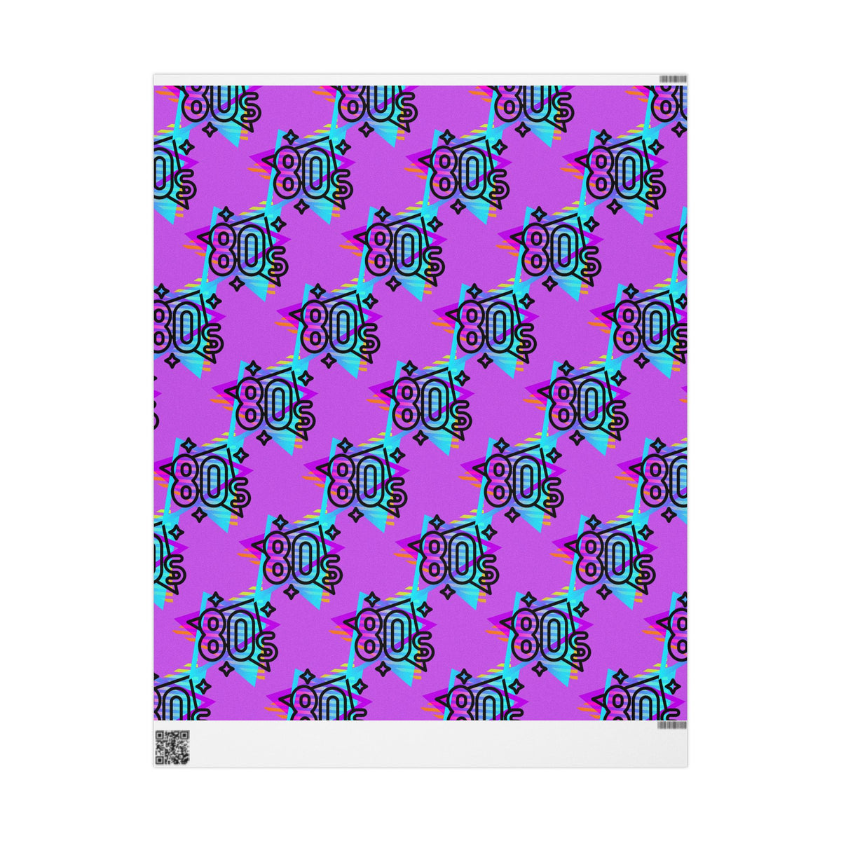 80s Retro Neon Pattern Wrapping Paper | Vaporwave Gift Wrap