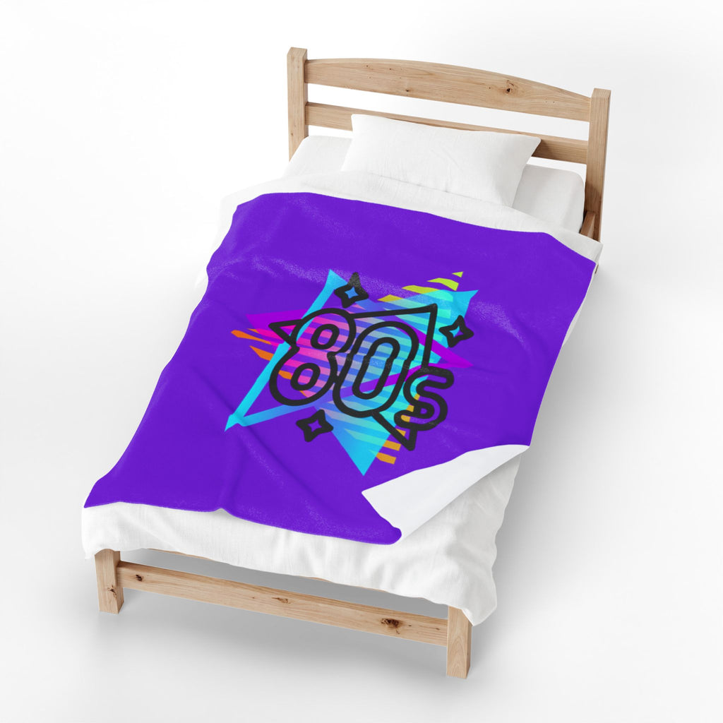80s Retro Neon Graphic Velveteen Blanket