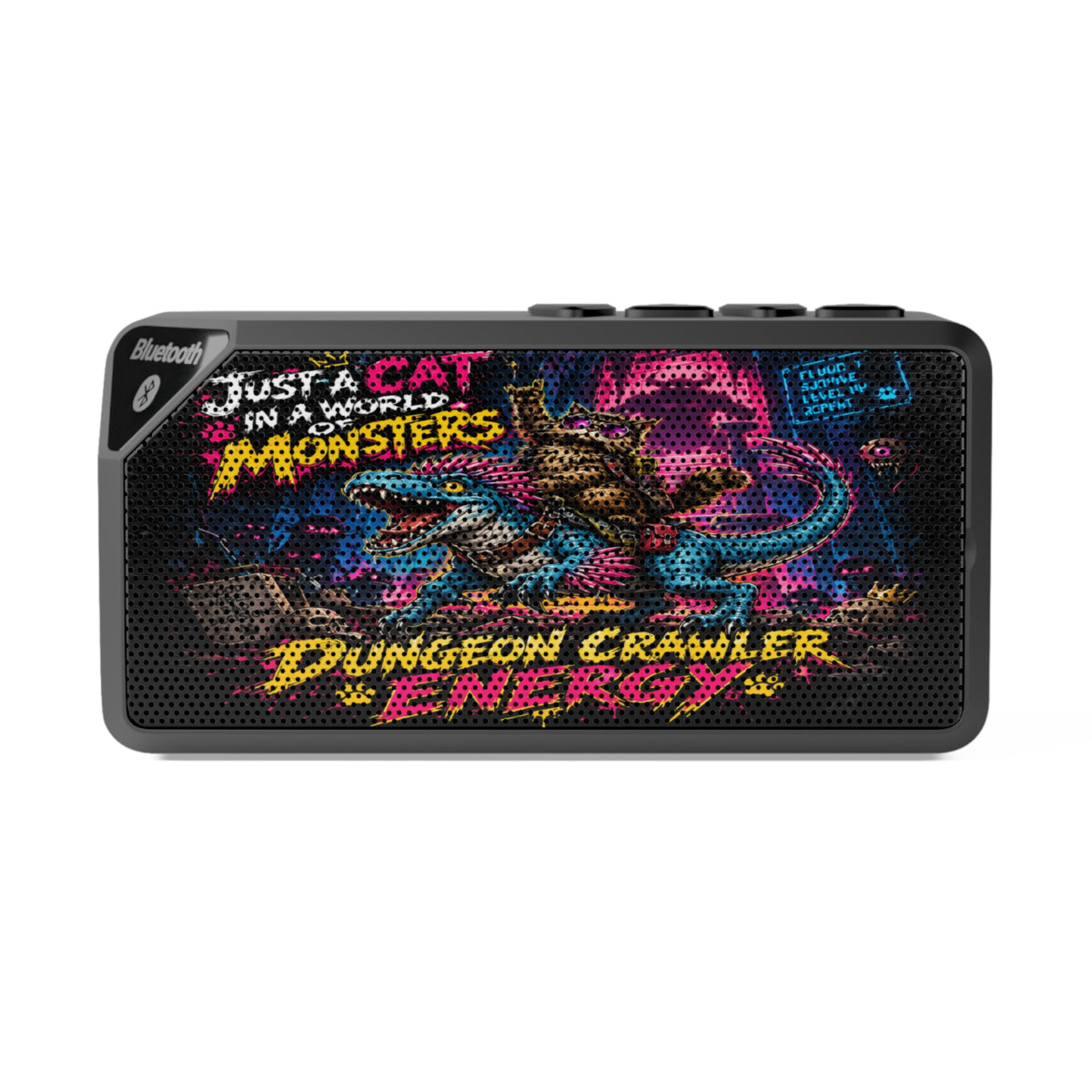 Bluetooth Speaker – Just a Cat in a World of Monsters Dungeon Crawler Design