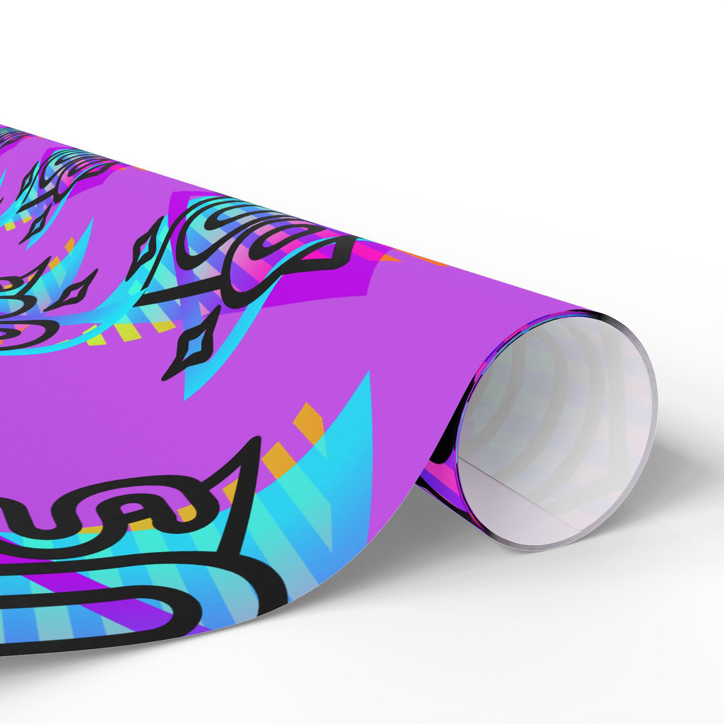 80s Retro Neon Pattern Wrapping Paper | Vaporwave Gift Wrap
