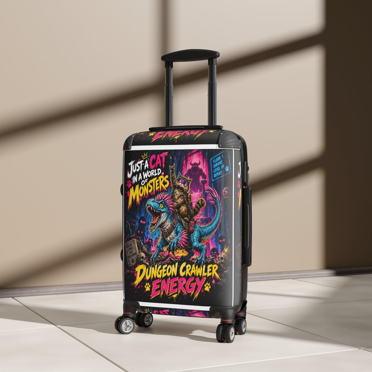 Dungeon Crawler Energy Suitcase | Monster Cat Adventure Luggage