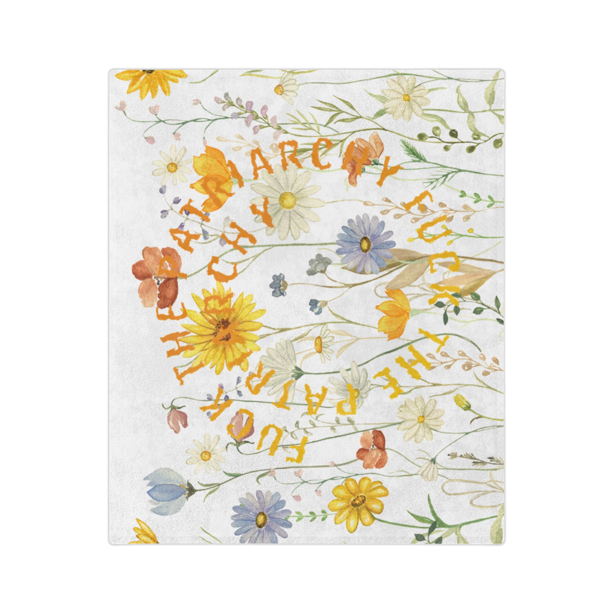 Wildflower Circle Script Blanket | Floral meadow typography throw