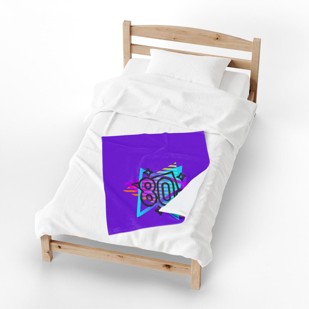 80s Retro Neon Graphic Velveteen Blanket