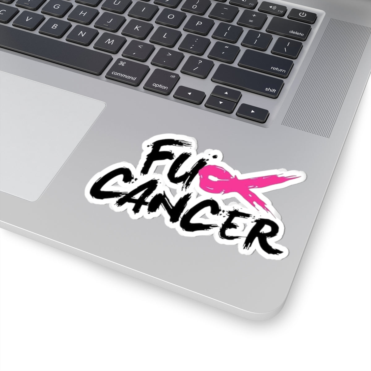 Fuck Cancer sticker | pink ribbon awareness kiss-cut sticker