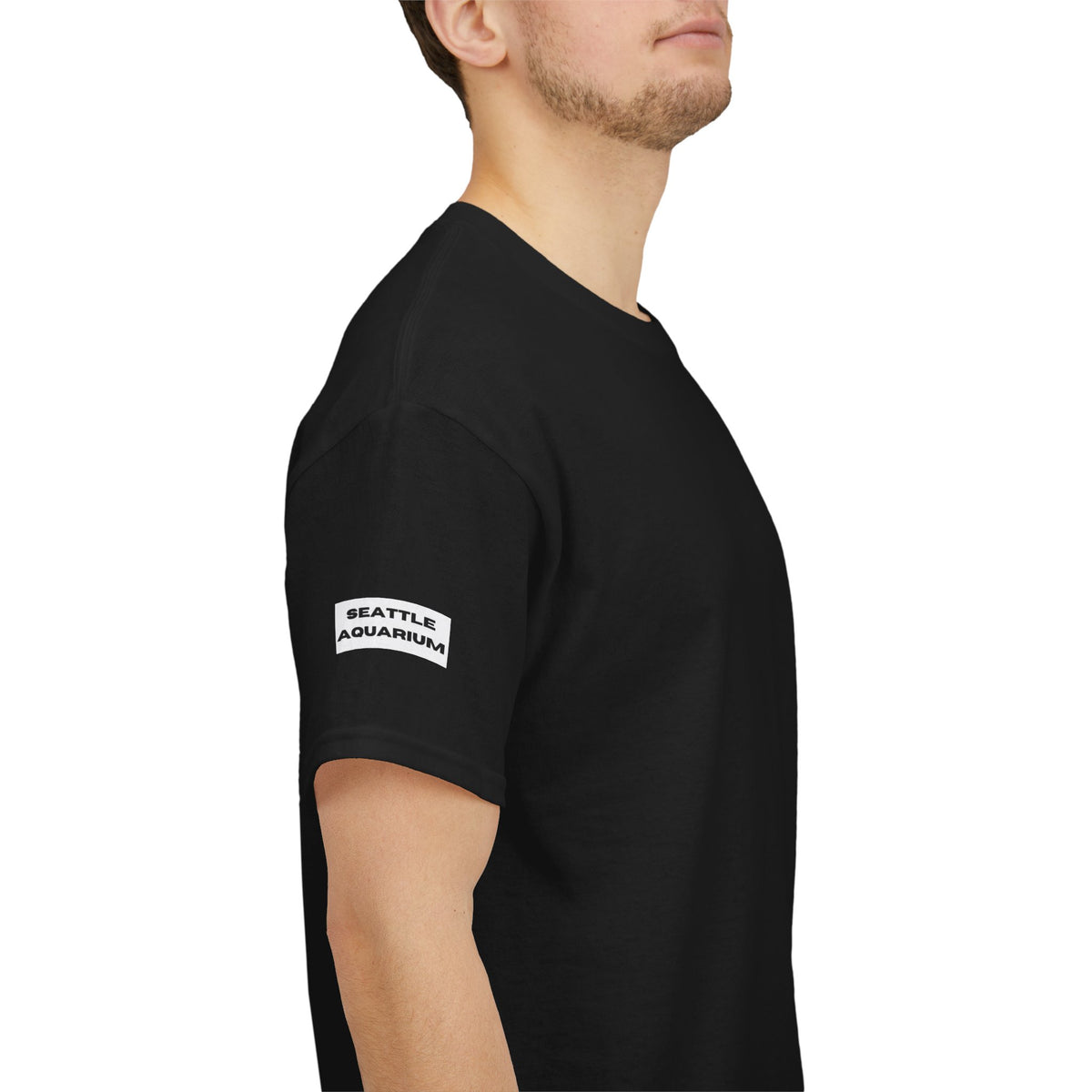Seattle Otter Mascot Aquarium Manager T-Shirt | Hockey Arena Backprint