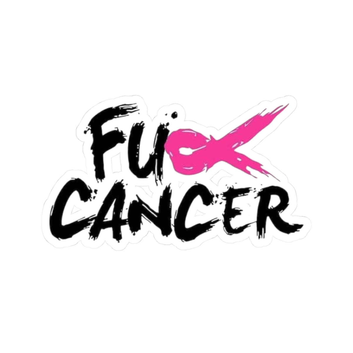 Fuck Cancer sticker | pink ribbon awareness kiss-cut sticker
