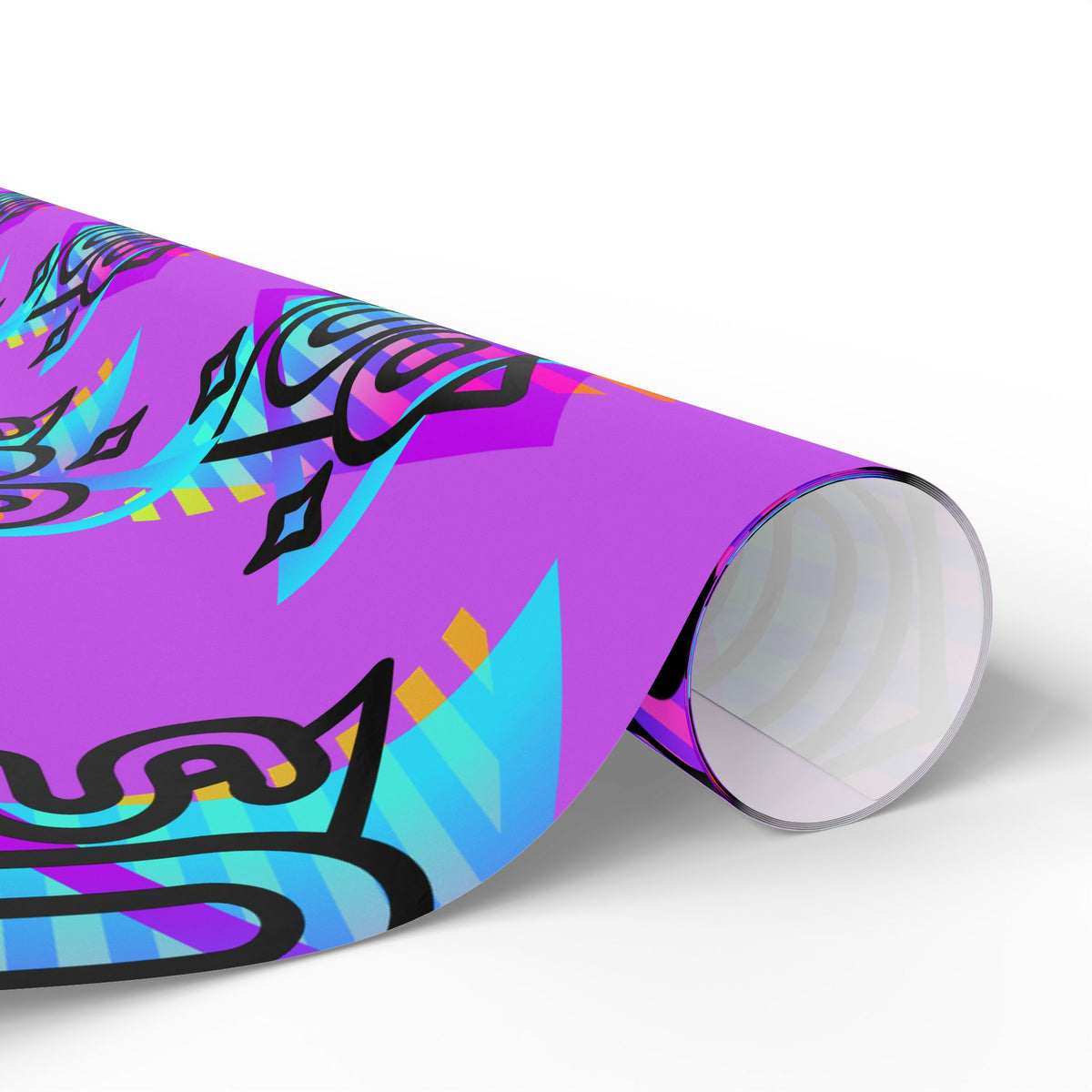 80s Retro Neon Pattern Wrapping Paper | Vaporwave Gift Wrap