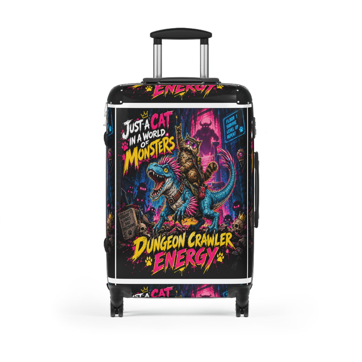 Dungeon Crawler Energy Suitcase | Monster Cat Adventure Luggage