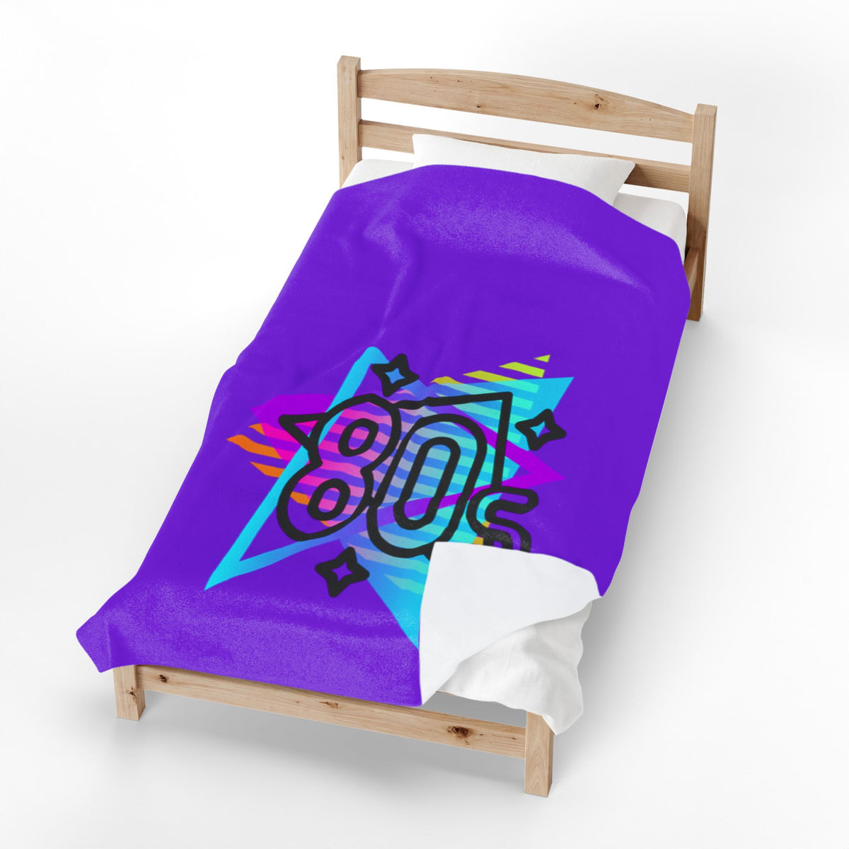 80s Retro Neon Graphic Velveteen Blanket