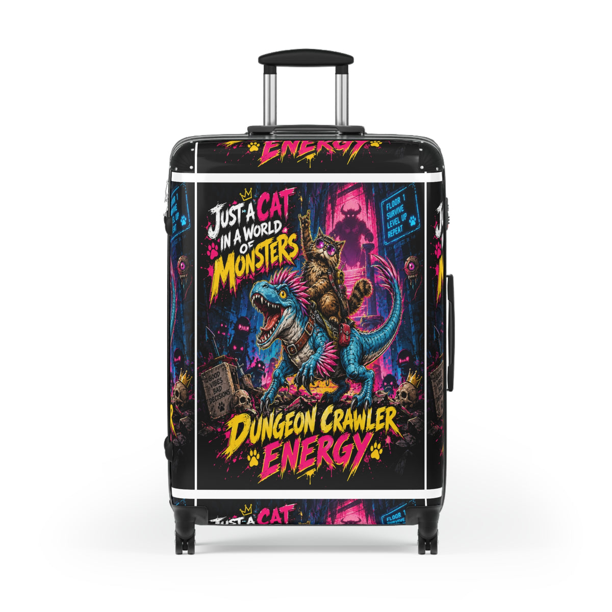 Dungeon Crawler Energy Suitcase | Monster Cat Adventure Luggage