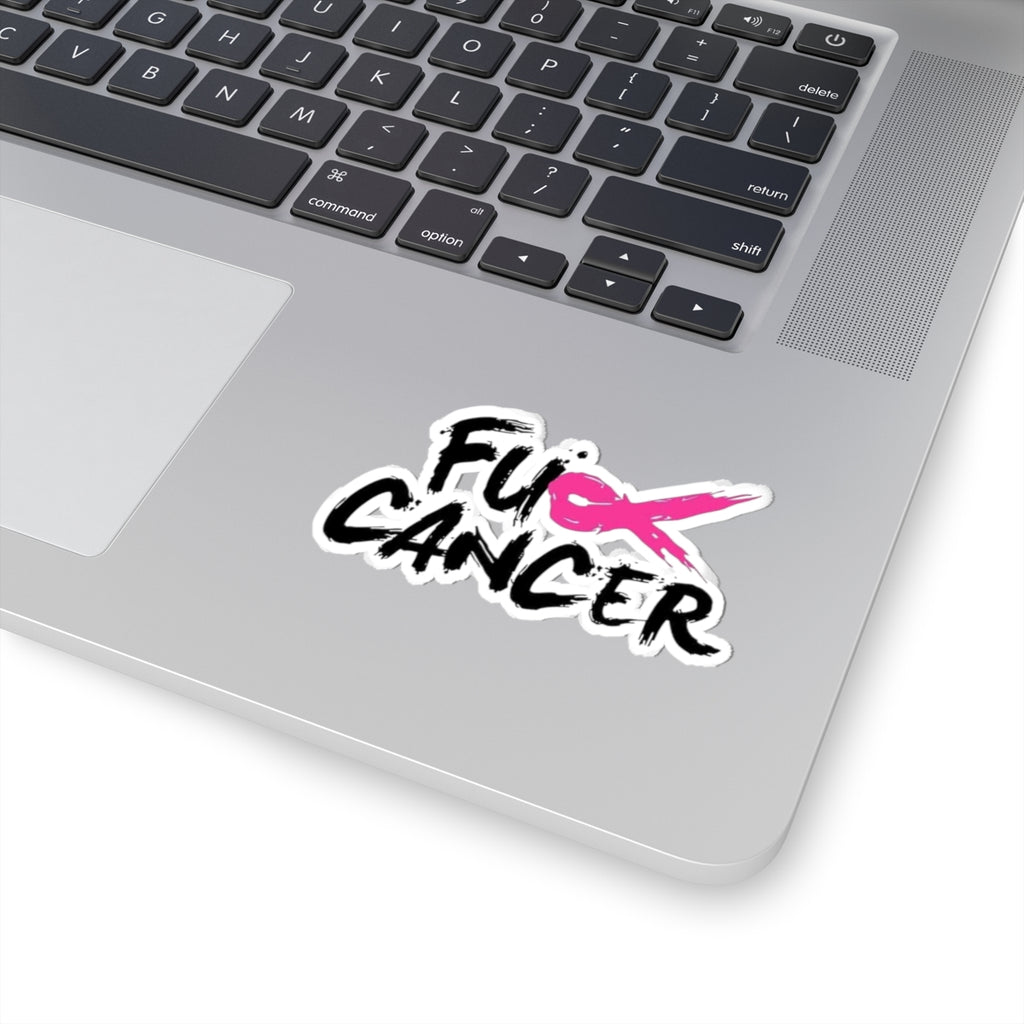 Fuck Cancer sticker | pink ribbon awareness kiss-cut sticker
