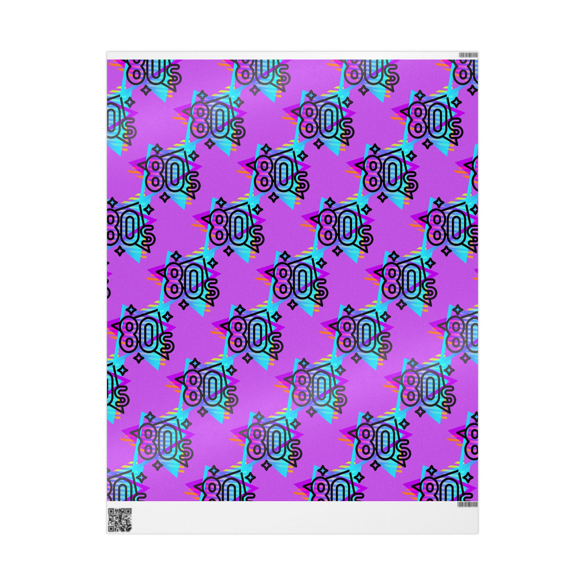 80s Retro Neon Pattern Wrapping Paper | Vaporwave Gift Wrap