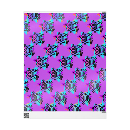 80s Retro Neon Pattern Wrapping Paper | Vaporwave Gift Wrap