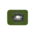 Raccoon Jimothy Washington State design Sherpa Blanket | Seattle forest cabin