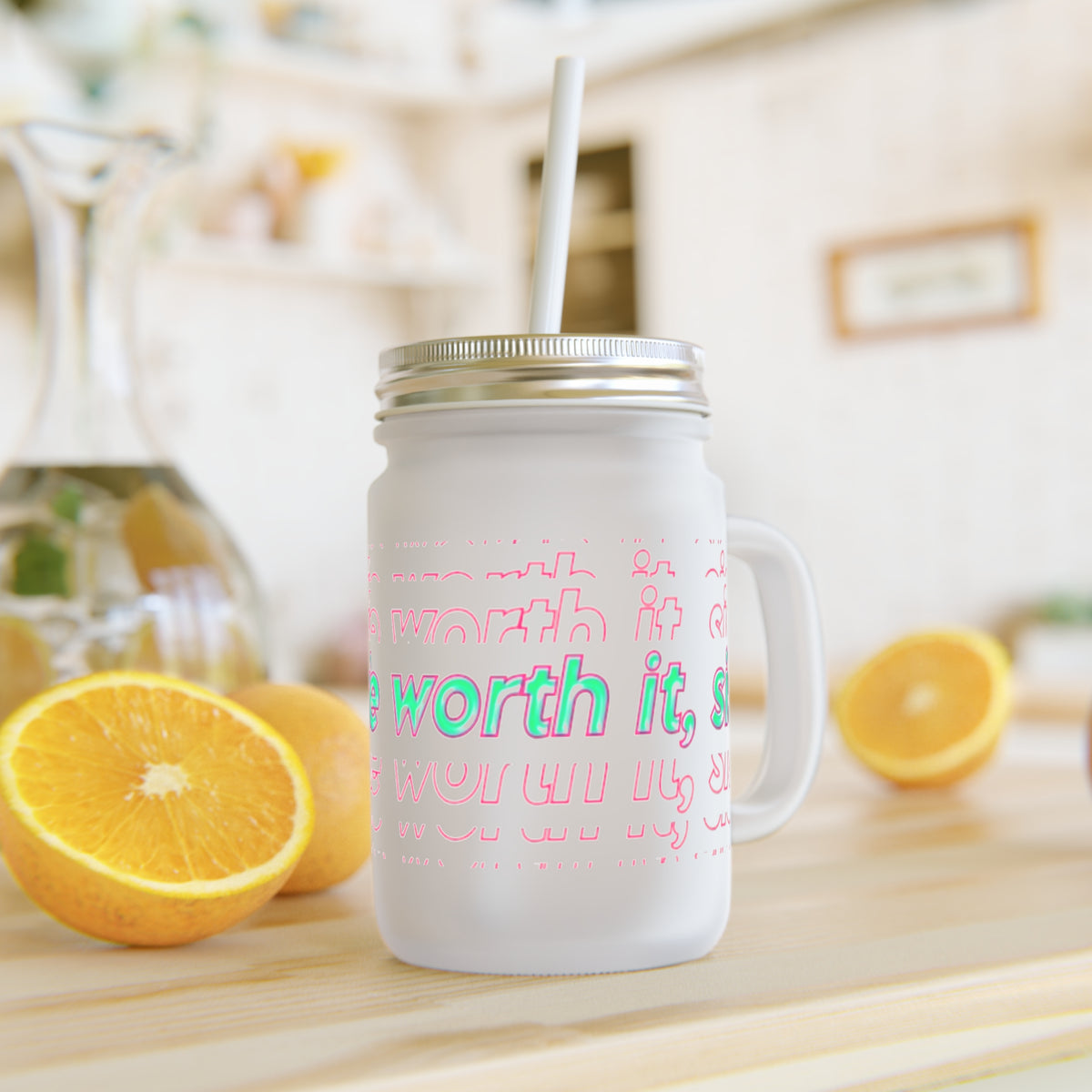 You're Worth It Inspirational Mason Jar