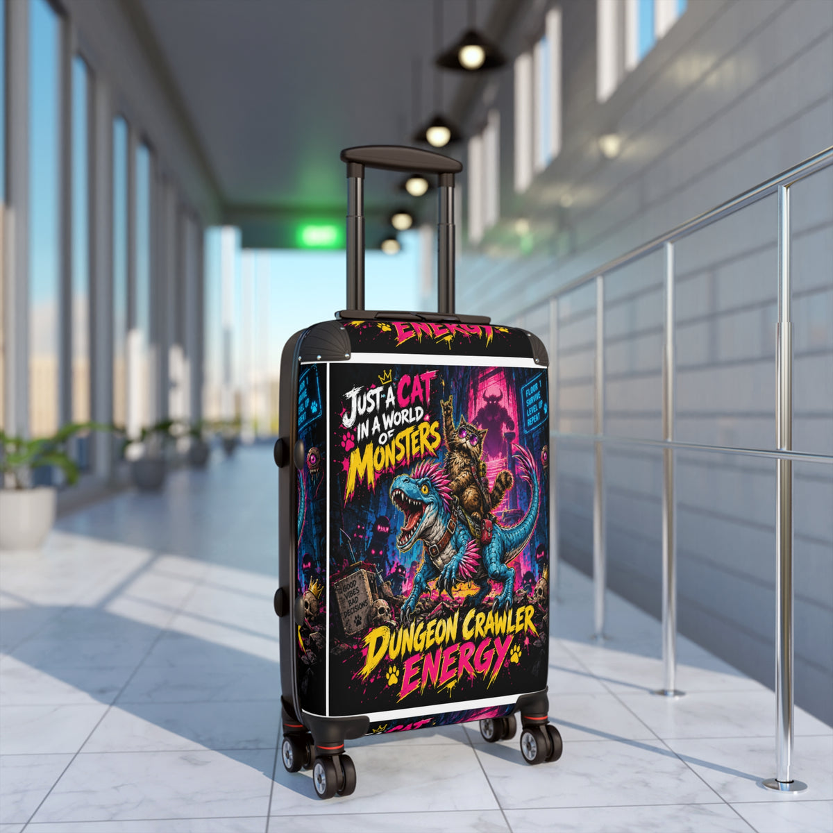Dungeon Crawler Energy Suitcase | Monster Cat Adventure Luggage