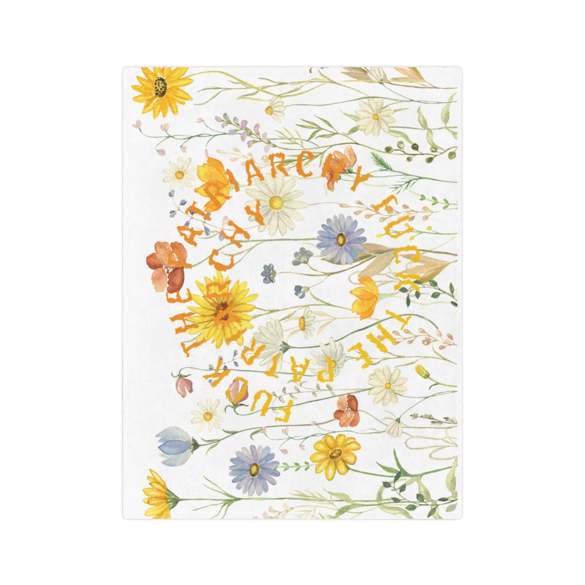 Wildflower Circle Script Blanket | Floral meadow typography throw