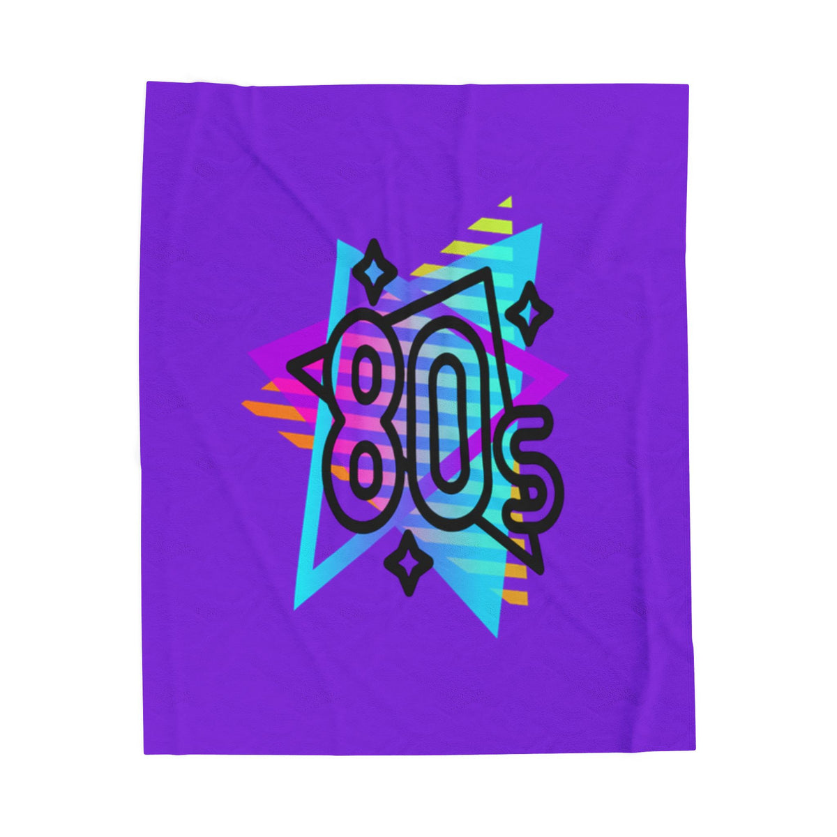 80s Retro Neon Graphic Velveteen Blanket