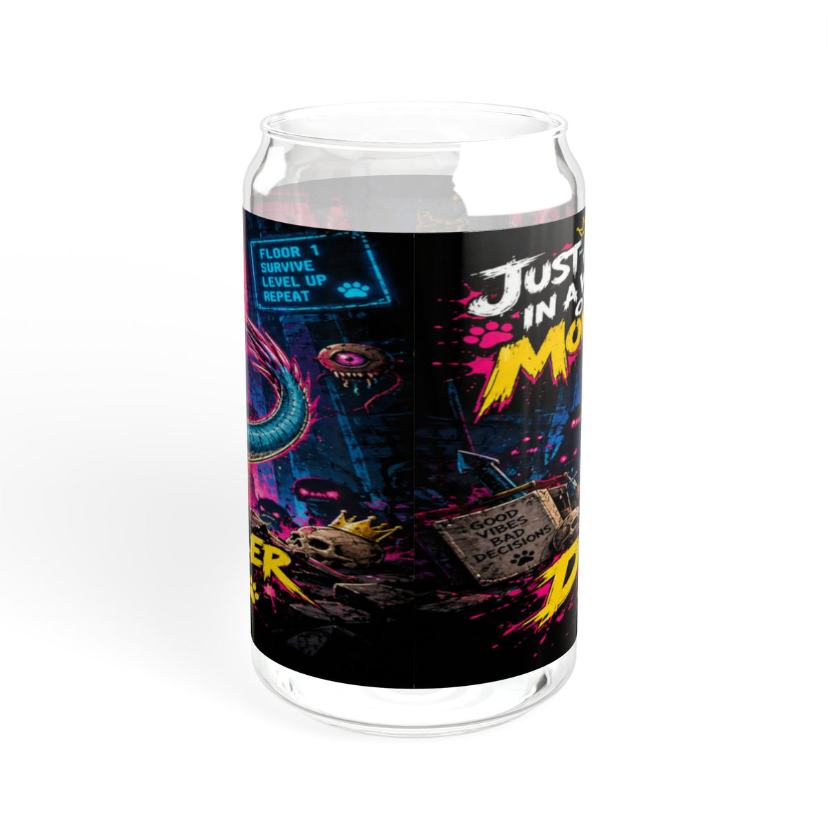 Dungeon Crawler Energy Sipper Glass | 16oz Monster Canister