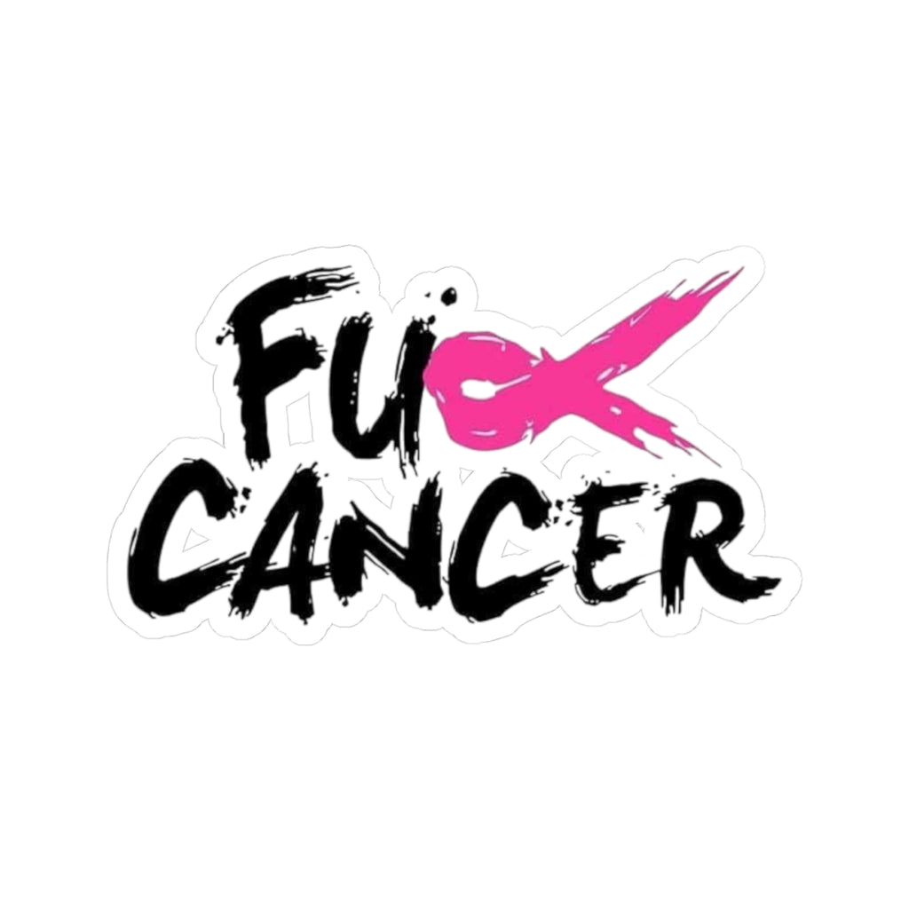 Fuck Cancer sticker | pink ribbon awareness kiss-cut sticker
