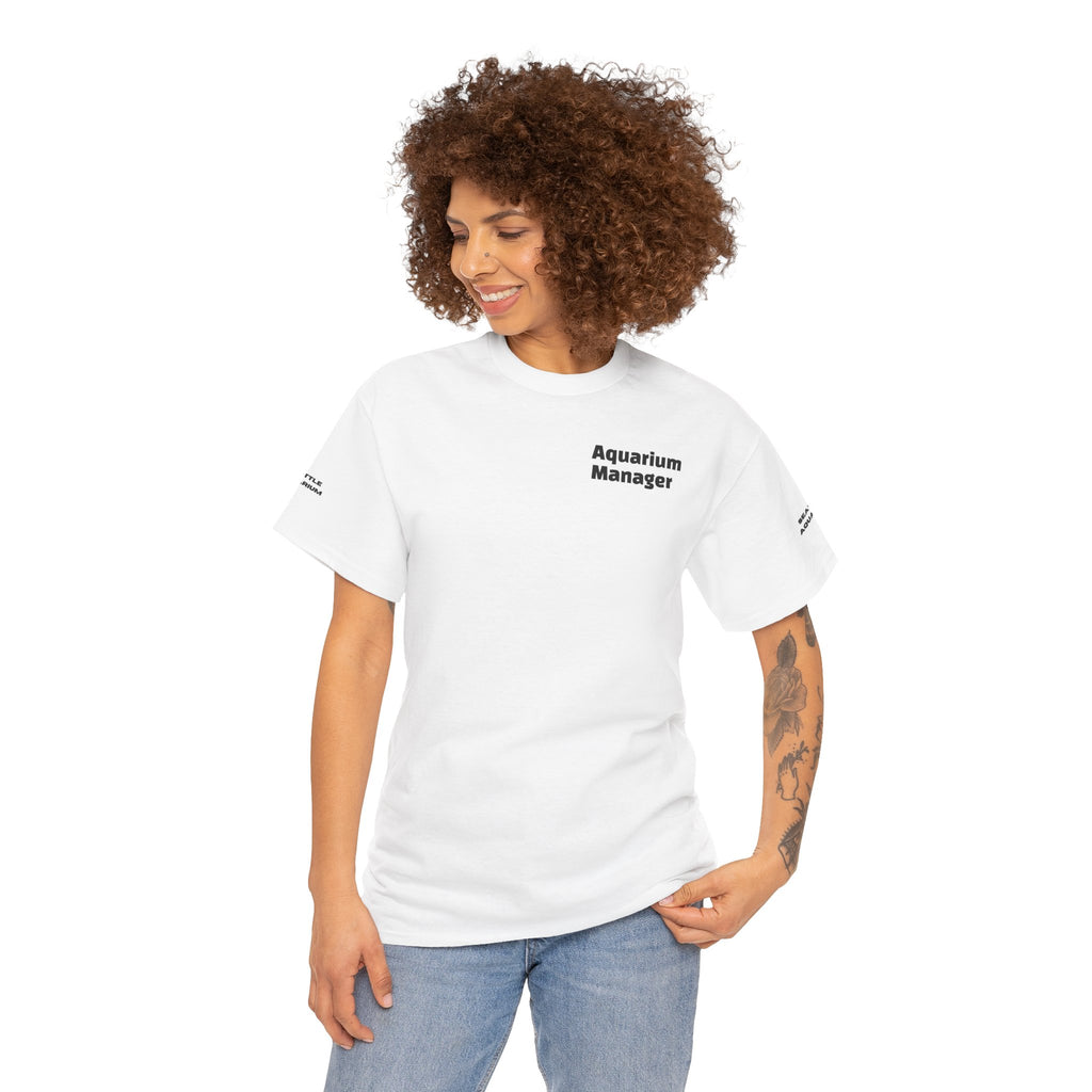 Seattle Otter Mascot Aquarium Manager T-Shirt | Hockey Arena Backprint