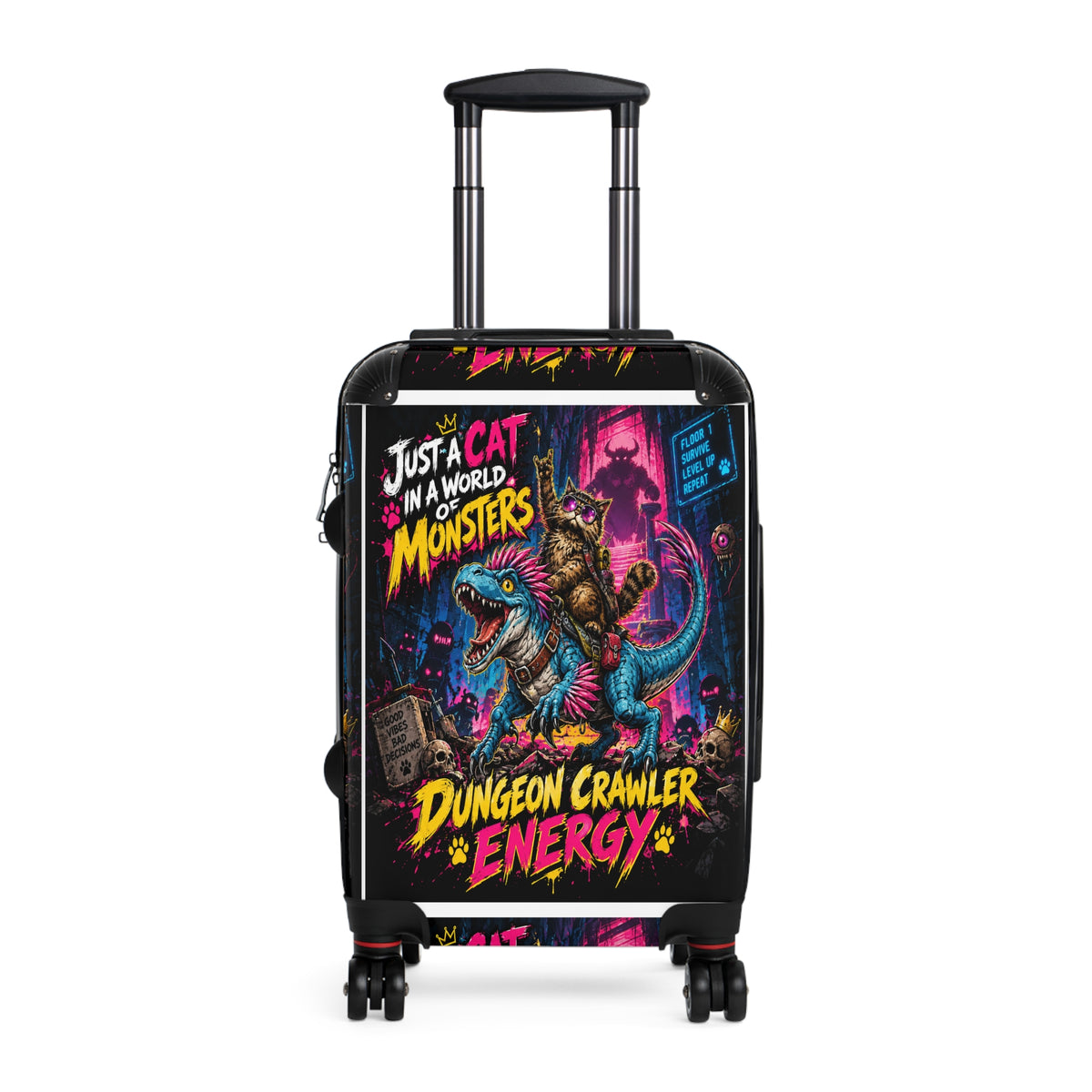 Dungeon Crawler Energy Suitcase | Monster Cat Adventure Luggage