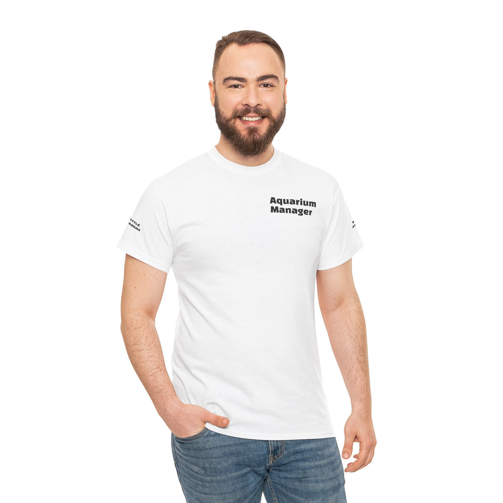Seattle Otter Mascot Aquarium Manager T-Shirt | Hockey Arena Backprint