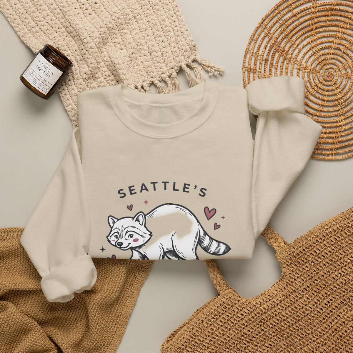 Beloved Bandit Jimothy Raccoon Crewneck Sweatshirt | Seattle mascot, meme wildlife
