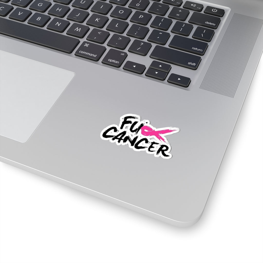 Fuck Cancer sticker | pink ribbon awareness kiss-cut sticker