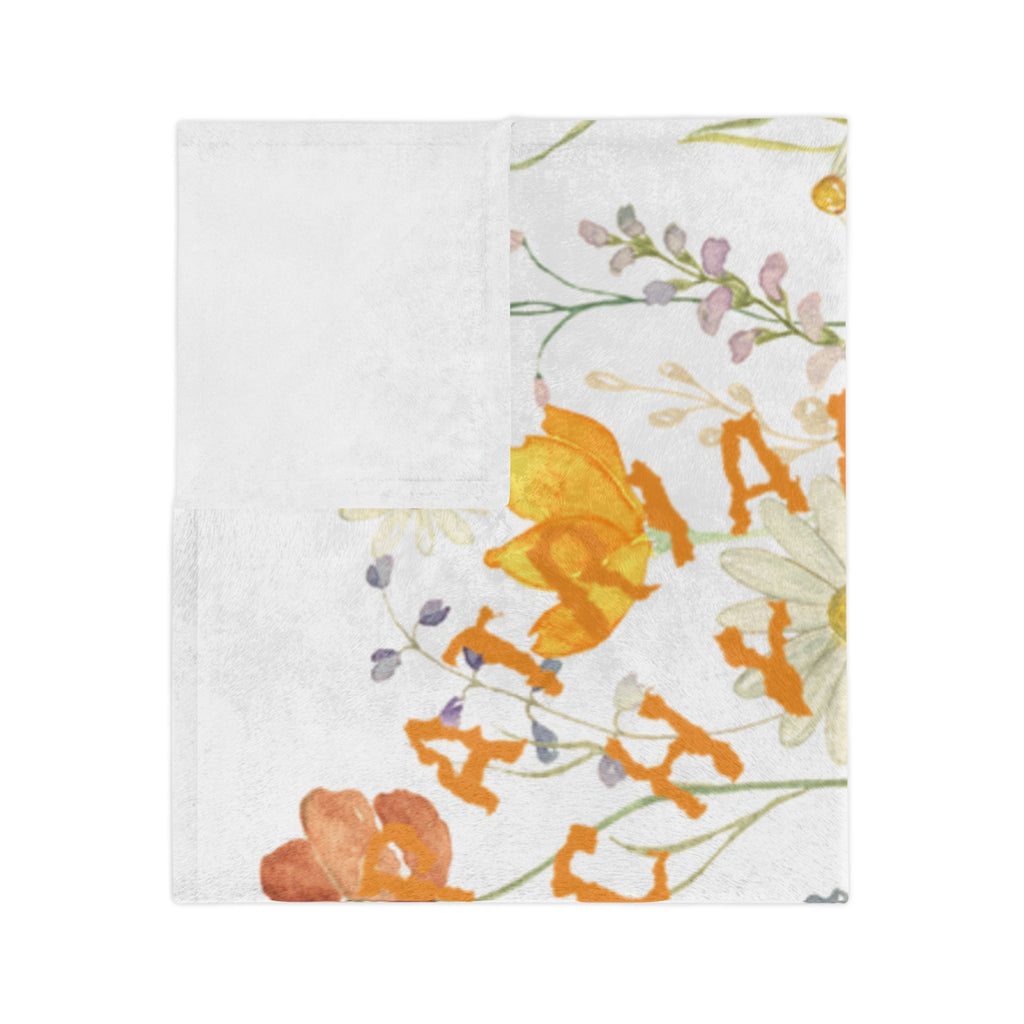Wildflower Circle Script Blanket | Floral meadow typography throw