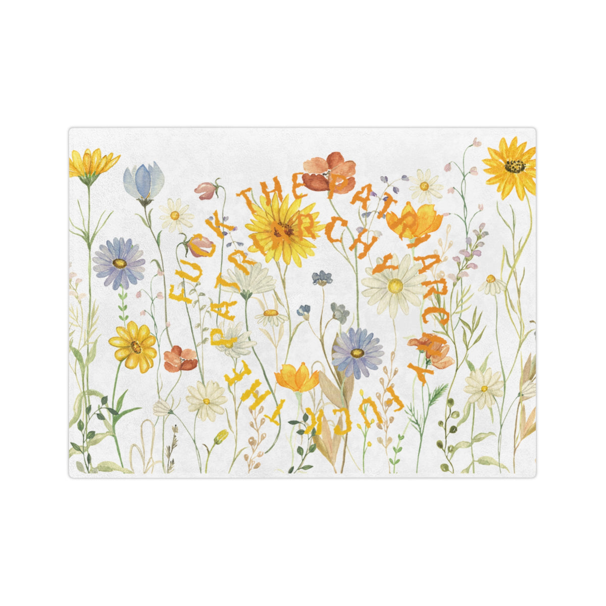 Wildflower Circle Script Blanket | Floral meadow typography throw