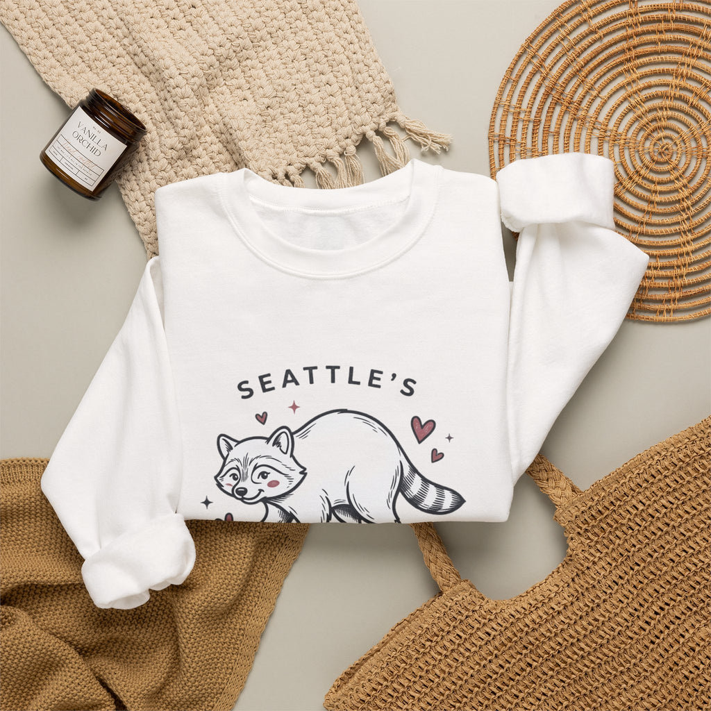 Beloved Bandit Jimothy Raccoon Crewneck Sweatshirt | Seattle mascot, meme wildlife