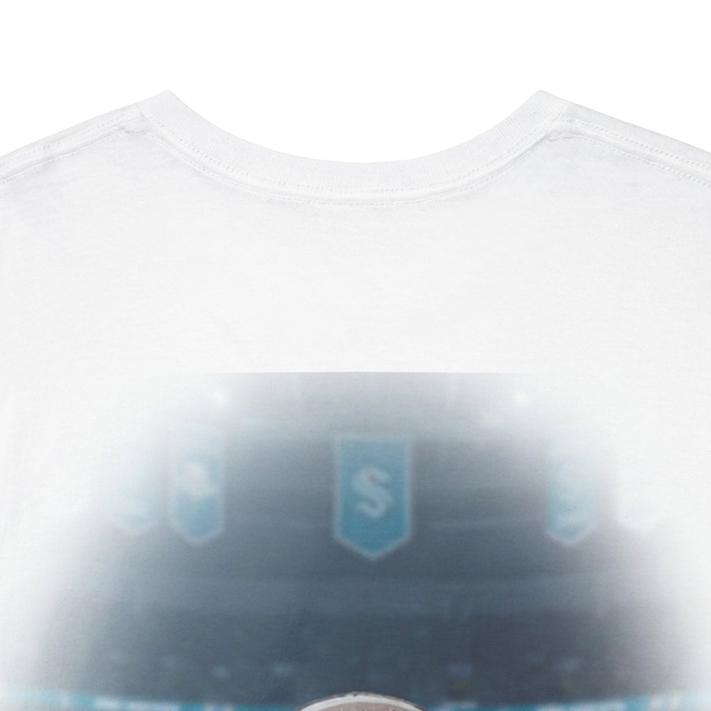 Seattle Otter Mascot Aquarium Manager T-Shirt | Hockey Arena Backprint