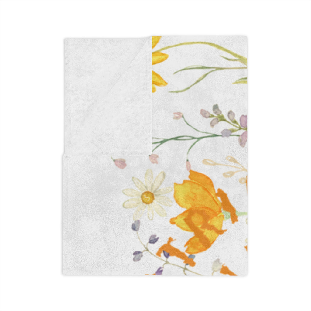 Wildflower Circle Script Blanket | Floral meadow typography throw