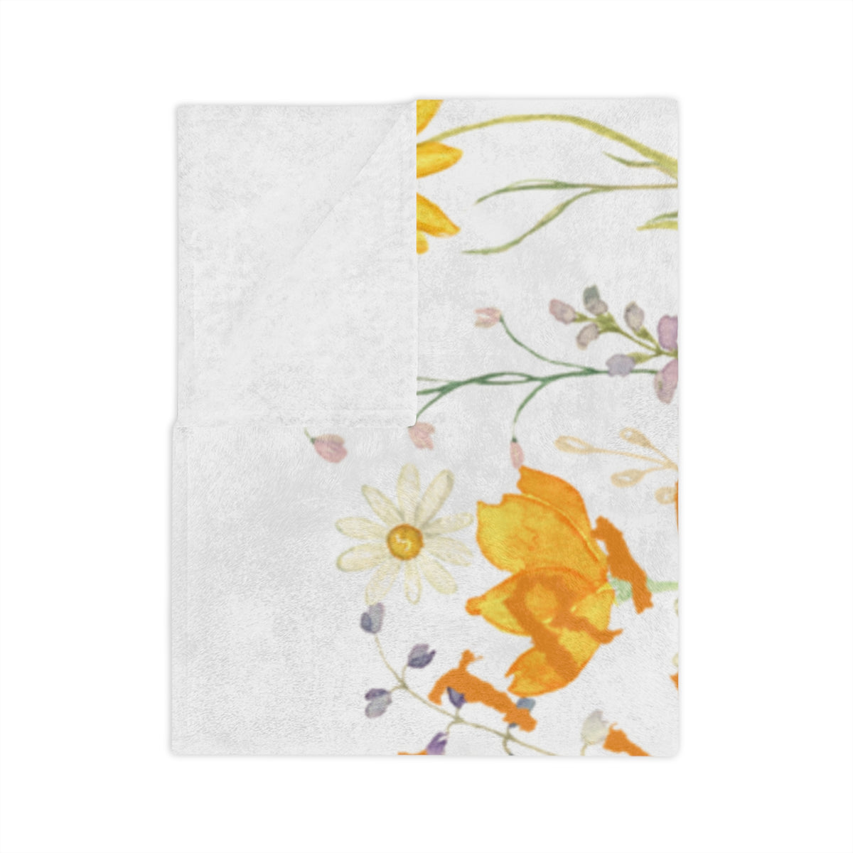 Wildflower Circle Script Blanket | Floral meadow typography throw
