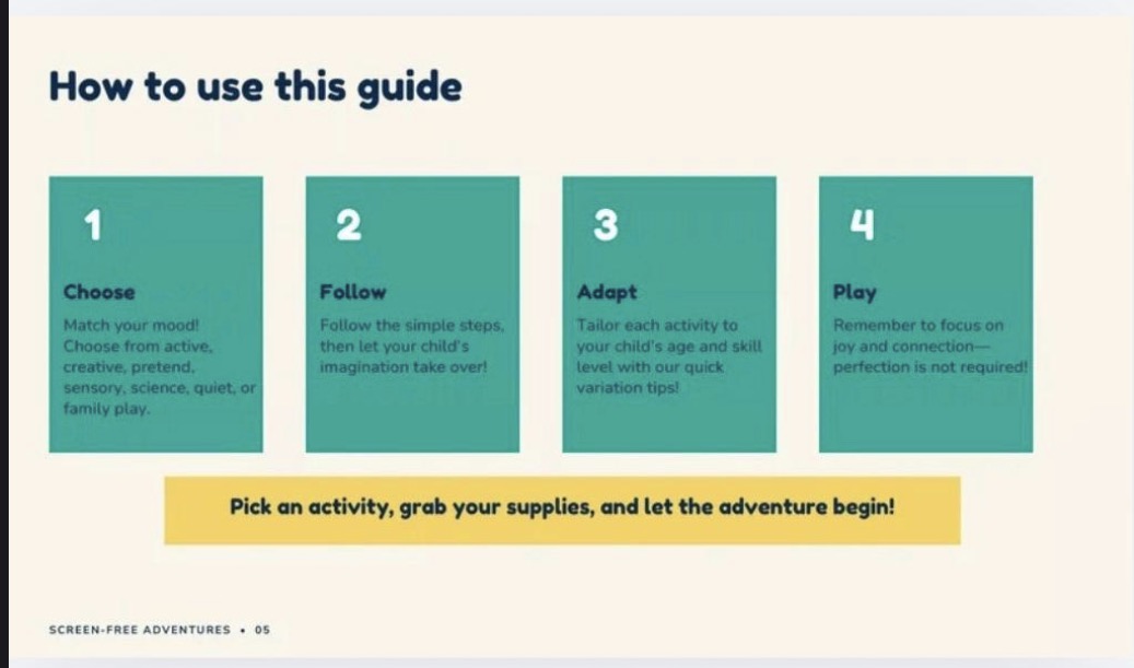 Screen-Free Kids’ Activity E-Book | 16+ Fun Activities for Kids at Home